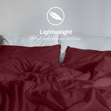 Royal Comfort Vintage Washed 100% Cotton Quilt Cover Set Bedding Ultra Soft - Single - Mulled Wine - Low Angle