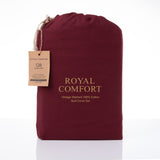 Royal Comfort Vintage Washed 100% Cotton Quilt Cover Set Bedding Ultra Soft - Double - Mulled Wine - Top-Down View