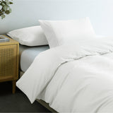 Royal Comfort Vintage Washed 100% Cotton Quilt Cover Set Bedding Ultra Soft - Queen - White - Top-Down View