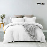 Royal Comfort Vintage Washed 100% Cotton Quilt Cover Set Bedding Ultra Soft - Queen - White - 45-Degree Angle