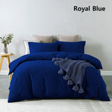 Royal Comfort Vintage Washed 100% Cotton Quilt Cover Set Bedding Ultra Soft - Queen - Royal Blue - Low Angle