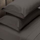Royal Comfort 4 Piece 1500TC Sheet Set And Goose Feather Down Pillows 2 Pack Set - King - Stone - Side View