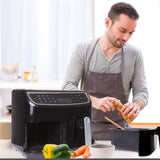 Kitchen Couture DUO 2-Basket 12-in-1 Digital Air Fryer 2 x 4.5 Litre LED Display - Top-Down View
