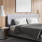 Milano Decor Yorkshire Tufted Bed Head Light Grey - King - Rear View