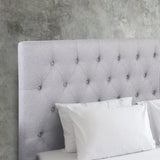 Milano Decor Yorkshire Tufted Bed Head Light Grey - King - Close-Up Angle