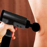 FitSmart LCD Display 6 Level Vibration Therapy Device Massage Gun Black - Side View