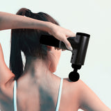 FitSmart LCD Display 6 Level Vibration Therapy Device Massage Gun Black - Top-Down View