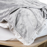 Royal Comfort Plush Blanket Throw Warm Soft Super Soft Large 220cm x 240cm - Light Grey - Side View