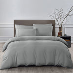 Royal Comfort 2000TC 6 Piece Bamboo Sheet & Quilt Cover Set Cooling Breathable - Queen - Grey