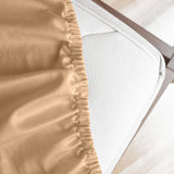 Royal Comfort 1200 Thread Count Fitted Sheet Cotton Blend Ultra Soft Bedding - King - Linen - Rear View