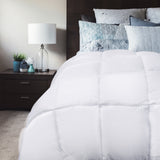 Royal Comfort 800GSM Silk Blend Quilt Duvet Ultra Warm Winter Weight - Queen - White - Side View