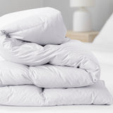 Royal Comfort 800GSM Silk Blend Quilt Duvet Ultra Warm Winter Weight - Queen - White - Close-Up Angle