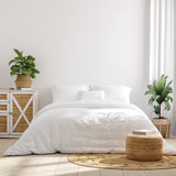 Royal Comfort 1000 Thread Count Bamboo Cotton Sheet and Quilt Cover Complete Set - King - White - Top-Down View