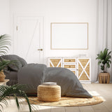 Royal Comfort 1000 Thread Count Bamboo Cotton Sheet and Quilt Cover Complete Set - King - Pewter - Side View