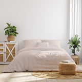 Royal Comfort 1000 Thread Count Bamboo Cotton Sheet and Quilt Cover Complete Set - King - Blush - Top-Down View