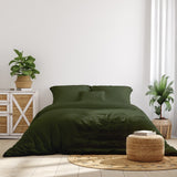 Royal Comfort 1000 Thread Count Bamboo Cotton Sheet and Quilt Cover Complete Set - King - Olive - Side View