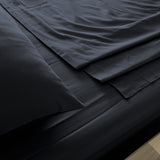 Royal Comfort 1000 Thread Count Bamboo Cotton Sheet and Quilt Cover Complete Set - King - Charcoal - Top-Down View