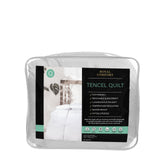 Royal Comfort Tencel Blend Quilt 300GSM Eco Friendly Breathable All Season - Double - White - Close-Up Angle