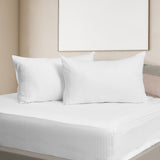 Kensington 1200 Thread Count 100% Egyptian Cotton Sheet Set Stripe - Super King - White - 45-Degree Angle