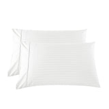 Kensington 1200 Thread Count 100% Egyptian Cotton Sheet Set Stripe - Super King - White - Close-Up Angle