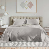 Kensington 1200 Thread Count 100% Egyptian Cotton Sheet Set Stripe - Super King - Grey - Front View