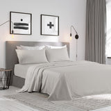 Kensington 1200 Thread Count 100% Egyptian Cotton Sheet Set Stripe - Super King - Grey - Top-Down View