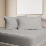 Kensington 1200 Thread Count 100% Egyptian Cotton Sheet Set Stripe - Super King - Grey - 45-Degree Angle