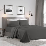 Kensington 1200 Thread Count 100% Egyptian Cotton Sheet Set Stripe - Super King - Charcoal - Side View