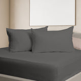 Kensington 1200 Thread Count 100% Egyptian Cotton Sheet Set Stripe - Super King - Charcoal - Top-Down View
