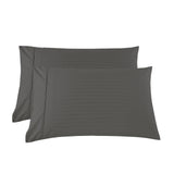 Kensington 1200 Thread Count 100% Egyptian Cotton Sheet Set Stripe - Super King - Charcoal - Close-Up Angle