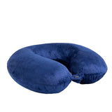 Milano Decor Memory Foam Travel Neck Pillow With Clip Cushion Support Soft Blue - Top-Down View