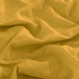 Royal Comfort Flax Linen Blend Sheet Set Bedding Luxury Breathable Ultra Soft - Queen - Mustard Gold - Close-Up Angle