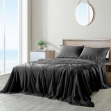 Royal Comfort 600 Thread Count Cooling Ultra Soft Tencel Eucalyptus Sheet Set - Queen - Graphite - Side View