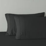 Royal Comfort 600 Thread Count Cooling Ultra Soft Tencel Eucalyptus Sheet Set - Queen - Graphite - Close-Up Angle