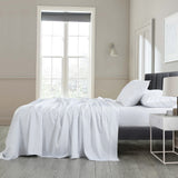 Royal Comfort 600 Thread Count Cooling Ultra Soft Tencel Eucalyptus Sheet Set - King - White - Side View