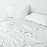 Royal Comfort 600 Thread Count Cooling Ultra Soft Tencel Eucalyptus Sheet Set - King - White - Top-Down View