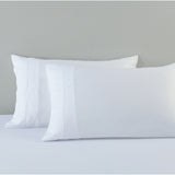 Royal Comfort 600 Thread Count Cooling Ultra Soft Tencel Eucalyptus Sheet Set - King - White - Close-Up Angle