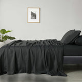 Royal Comfort 600 Thread Count Cooling Ultra Soft Tencel Eucalyptus Sheet Set - King - Graphite - Top-Down View