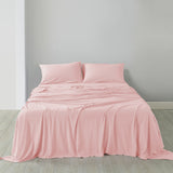 Royal Comfort 100% Jersey Cotton 4 Piece Sheet Set - Queen - Pink Marle - Side View