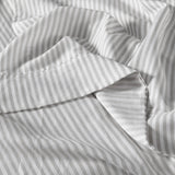 Royal Comfort Stripes Linen Blend Sheet Set Bedding Luxury Breathable Ultra Soft - Queen - Grey - Extra Image