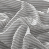 Royal Comfort Stripes Linen Blend Sheet Set Bedding Luxury Breathable Ultra Soft - King - Grey - Close-Up Angle