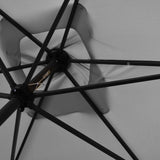 Arcadia Furniture Umbrella 3 Metre Umbrella with Solar LED Lights Garden Yard - Grey