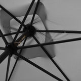 Arcadia Furniture Umbrella 3 Metre Umbrella with Solar LED Lights Garden Yard - Grey - Top-Down View