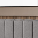 Milano Decor Valencia Mid Grey Bed Head Headboard Bedhead Upholstered - Queen - Mid Grey