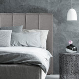 Milano Decor Valencia Mid Grey Bed Head Headboard Bedhead Upholstered - King - Mid Grey - Side View