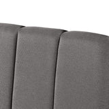 Milano Decor Valencia Mid Grey Bed Head Headboard Bedhead Upholstered - King - Mid Grey - Close-Up Angle