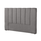 Milano Decor Valencia Mid Grey Bed Head Headboard Bedhead Upholstered - King - Mid Grey - Low Angle