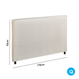 Milano Decor Malaga Natural Bed Head Headboard Bedhead Upholstered - Queen - Natural - Low Angle