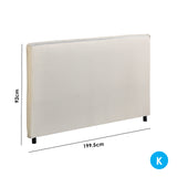 Milano Decor Malaga Natural Bed Head Headboard Bedhead Upholstered - King - Natural - Low Angle