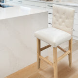 Milano Decor Hamptons Barstool Cream Chairs Kitchen Dining Chair Bar Stool - One Pack - Cream - Side View